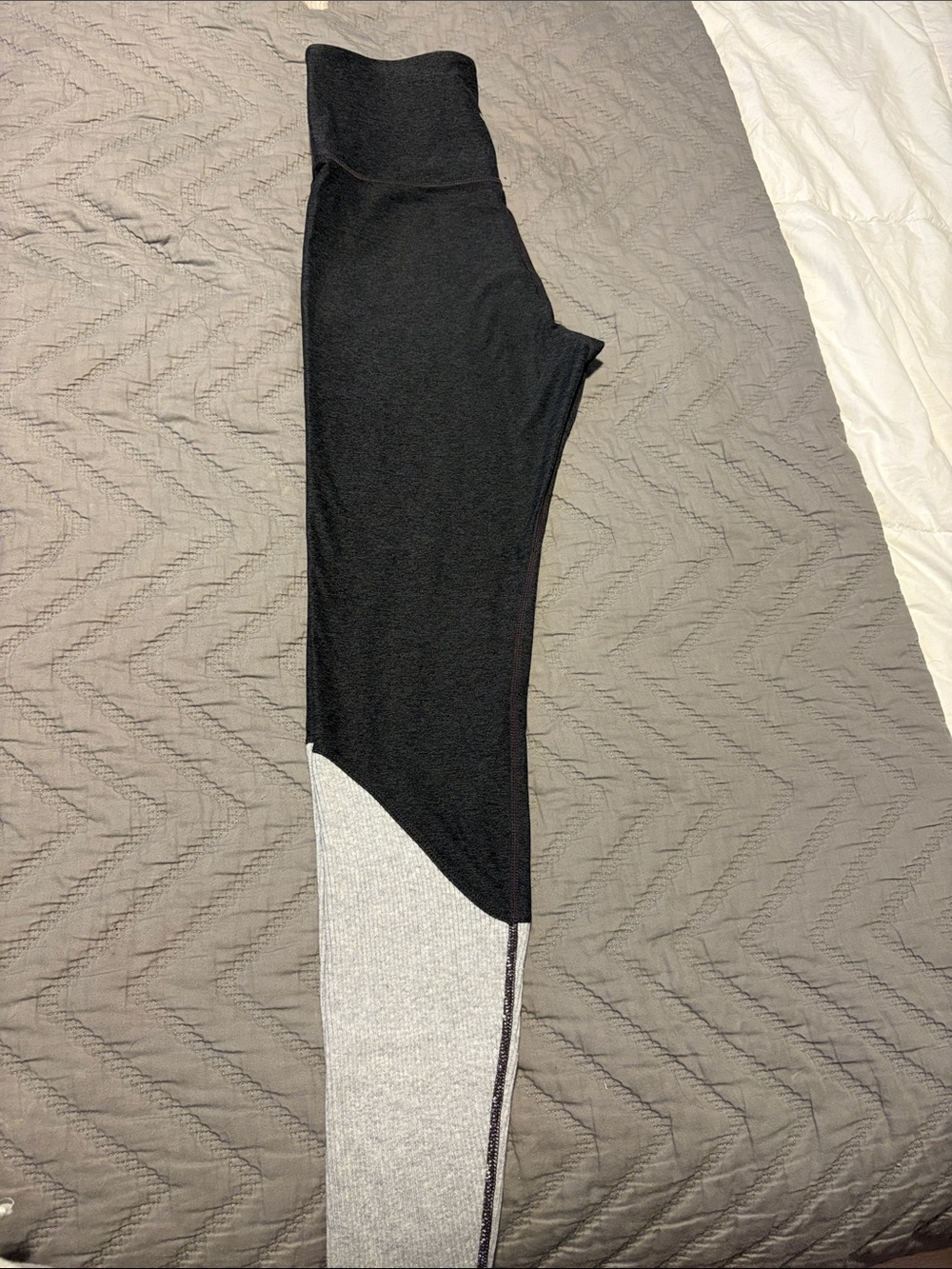JoyLab Black and Light Gray Colorblock High-Waist Leggings